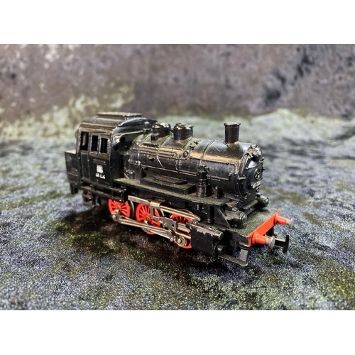 166 - Marklin H0 Gauge models, all converted to two-track - goods wagon, boxed. Steam engine 89006, diesel... 
