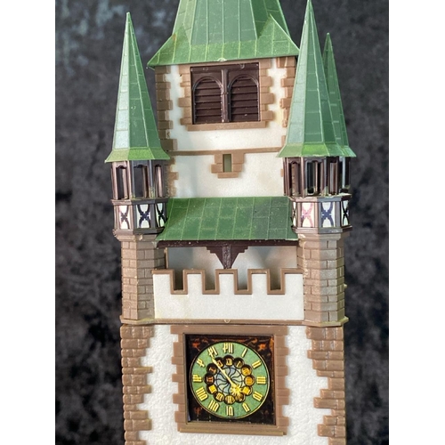 171 - H0 gauge plastic train layout models, German style, bridge, towers etc. Total 12 models.