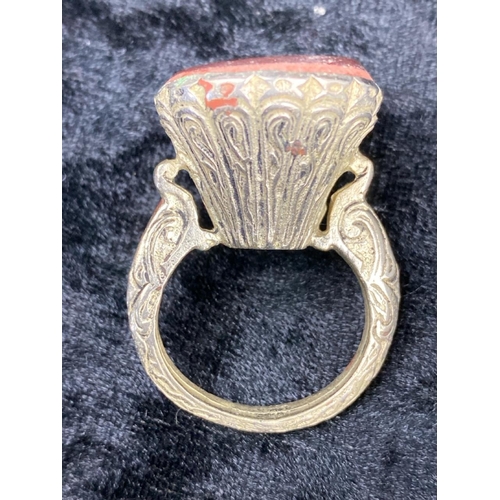 Two intriguing, large vintage Afghan style intricately carved seal ...