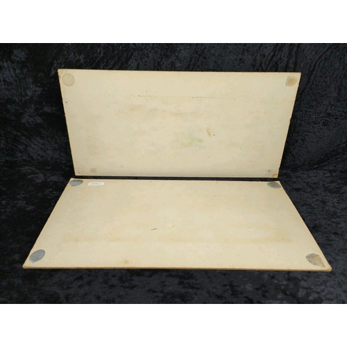 59 - Pair of mixed media pictures on velvet of a horse and a bull - most likely crayon, chalk and charcoa... 