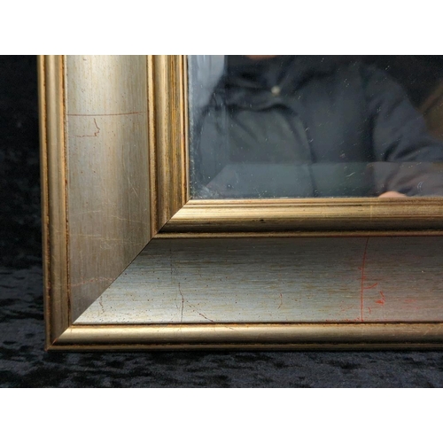 65 - Large modern painted wood frame bevel edge mirror - can be hung vertical or horizontal. Frame measur... 