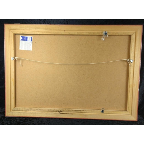 65 - Large modern painted wood frame bevel edge mirror - can be hung vertical or horizontal. Frame measur... 