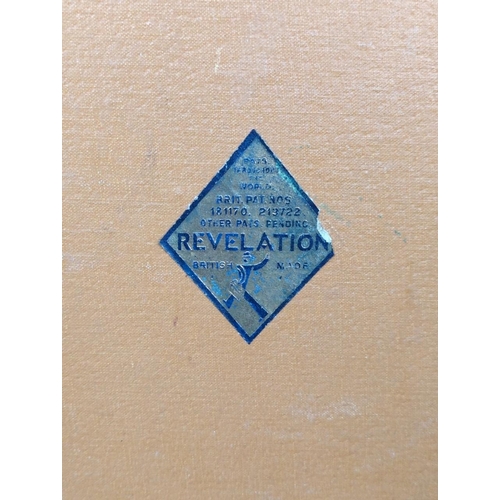 71 - Two vintage brown leather suitcases - largest by Revelation with remains of address labels to top, a... 