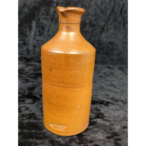 74 - Collection of vintage green glass bottles, stoneware flagons and bottles, plus an antique salt-glaze... 