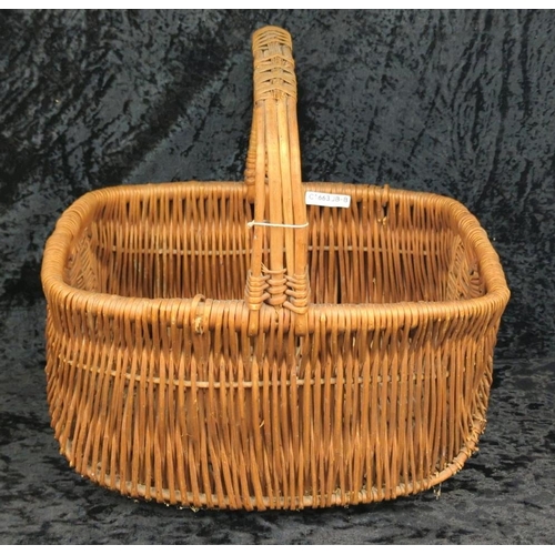 77 - Vintage wicker shopping basket, two rattan lanterns, and an unused fence privacy screen.