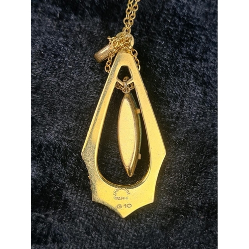 789 - Collection of rolled gold or gold plated jewellery inc pendant, locket, 22ct gold plated chain, tie ... 