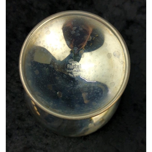 80 - Large collection of silver plate including teapots, and six coupes with plastic liners.