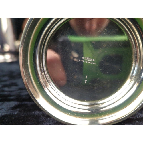 94 - Two Georgian-style English silver plate coffee pots with wooden handles, and a sugar bowl.