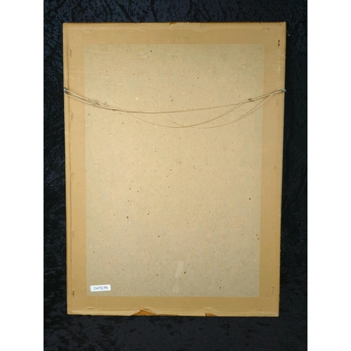 12 - Pretty vintage floral embroidery wall hanging. Approx H56 x 41cm.