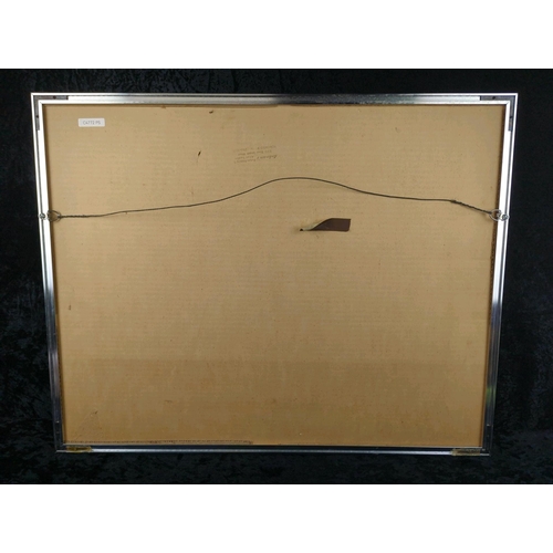 14 - Framed lithographic reproduction of Untitled - Yellow Birds by Inuit artist Lucy Qinnuayuak, c1971. ... 