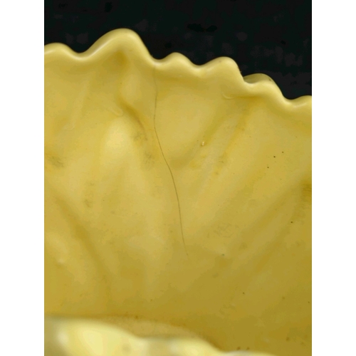 20 - Pair of pretty yellow 1940s SylvaC ‘Hyacinth’ mantel planters. Each approx H17 x W26cm.