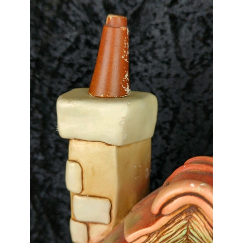 23 - Large two-piece, hand-painted vintage PenDelfin ‘The Large House’ ceramic ornament. Approx H54cm.