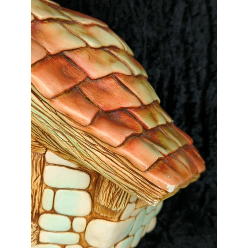 23 - Large two-piece, hand-painted vintage PenDelfin ‘The Large House’ ceramic ornament. Approx H54cm.