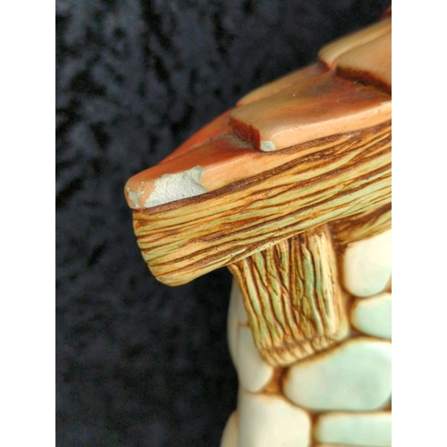 23 - Large two-piece, hand-painted vintage PenDelfin ‘The Large House’ ceramic ornament. Approx H54cm.