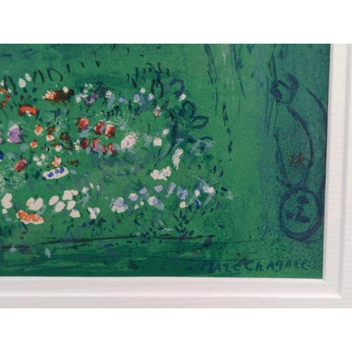 25 - Framed limited edition lithograph print by Marc Chagall, titled 'Carrousel du Louvre,' published by ... 