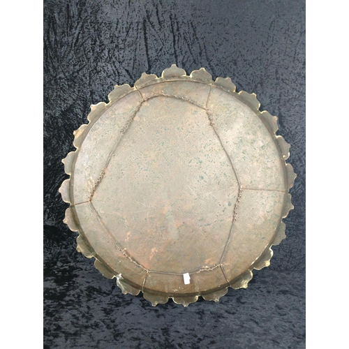 3 - Extra large etched brass charger or decorative wall hanging. Approx D60cm.