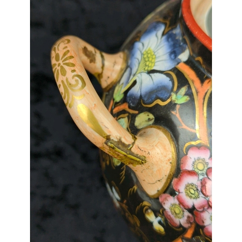 37 - Beautiful antique Chinese two-handled ceramic jar with two separate lids, one solid and one pierced,... 