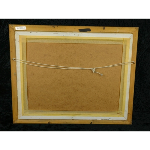 44 - Framed acrylic painting of a windswept beach and boat scene signed by the artist H.Gailey (or possib... 