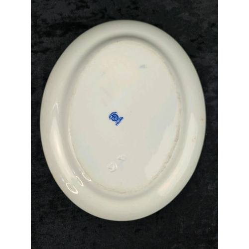 52 - Antique English flow blue transferware plate warmer (crack/repair to rim) and a small serving platte... 