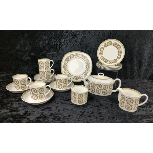 53 - Vintage Susie Cooper ‘Venetia’ part tea service with teapot.