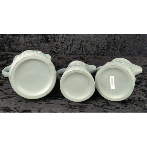 54 - Antique, mid-Victorian graduated set of The Ranger pattern jugs manufactured by Edward Walley, in St... 