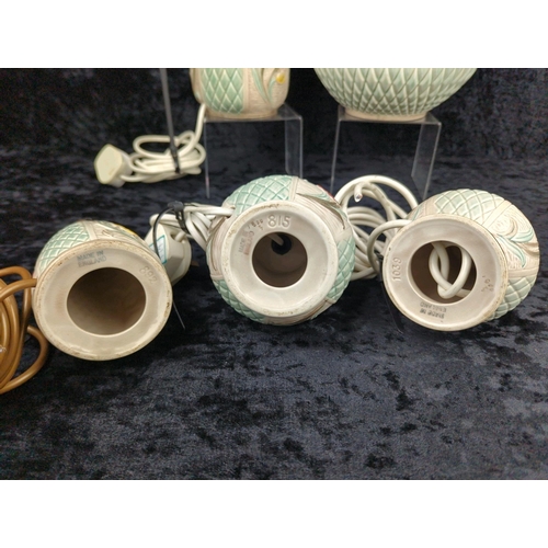 55 - Matching set of vintage lamps and a jug by H J Wood, Burslem, Staffordshire. Tallest approx H32cm, n... 