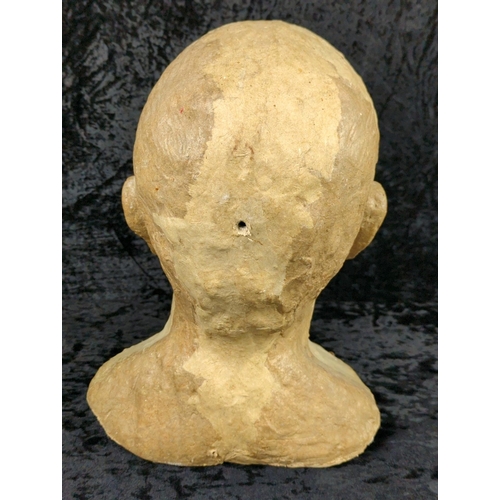 57 - Life-like papier mache bust of a mature gent. Approx H32cm.
