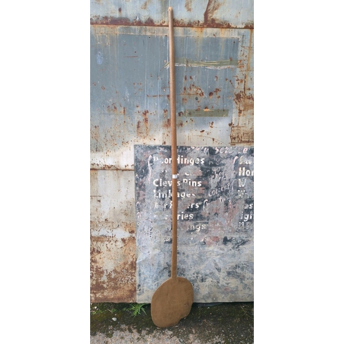 7 - Antique pine bread oven paddle. Approx H204cm.