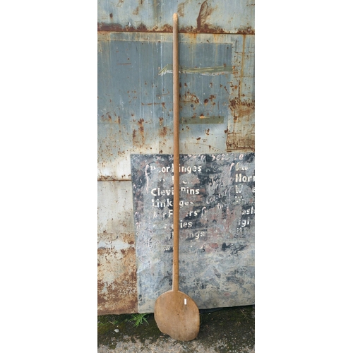 7 - Antique pine bread oven paddle. Approx H204cm.
