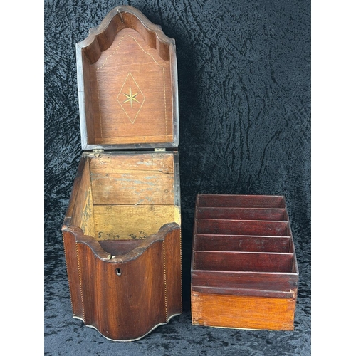 Antique mahogany stationery or letter box with inlaid satinwood star ...