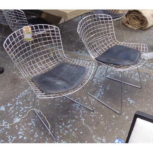 13 - AFTER HARRY BERTOIA, Bertoia side style chairs, a set of eight, 73cm H. (8) (with faults)