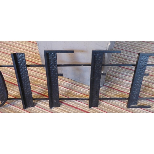 132 - COIFFURE SIGN, 20th century French metal, 160cm L.