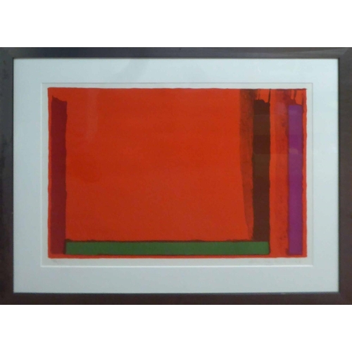 156 - JOHN HOYLAND RA 'Small Swiss Red', 1968, lithograph on colours, on BFK Rives paper, signed and dated... 