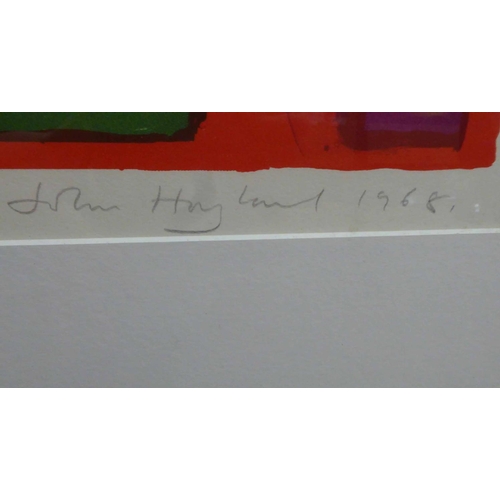 156 - JOHN HOYLAND RA 'Small Swiss Red', 1968, lithograph on colours, on BFK Rives paper, signed and dated... 