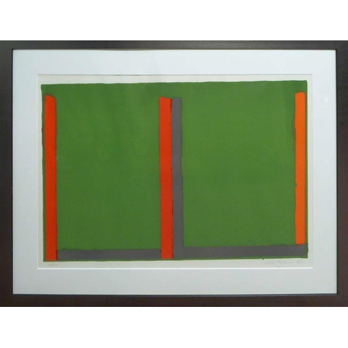 158 - JOHN HOYLAND RA 'Large Green Swiss', 1968, lithograph in colours, on BFK Rives paper, signed and dat... 