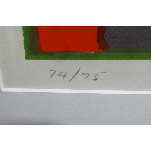 158 - JOHN HOYLAND RA 'Large Green Swiss', 1968, lithograph in colours, on BFK Rives paper, signed and dat... 