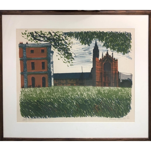 162 - BERNARD CHASE 'Radley College', screen print, signed, dated 1964 and numbered 63/100, 55cm x 73cm, f... 