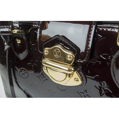 391 - LOUIS VUITTON MELROSE BAG, monogram patent leather, goldtone hardware, buckle details at handles, bo... 