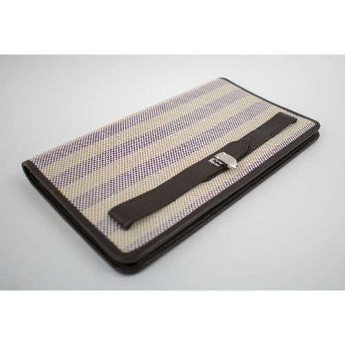 393 - ASPREY STEAMER COLLECTION STRIPED BAG AND MATCHING WALLET, 28cm x 28cm H x 8cm and wallet with zippe... 