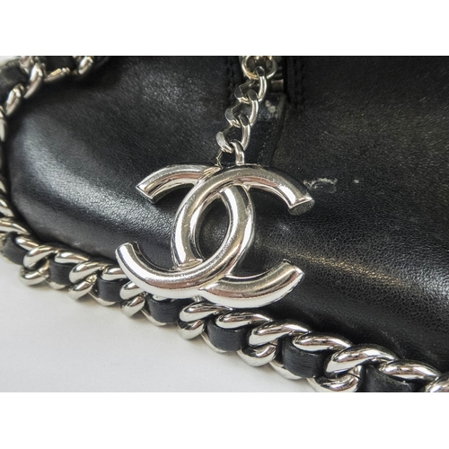 394 - CHANEL QUILTED CHAIN STRAP BOWLER BAG, interwoven chain as shoulder strap and trim around the body, ... 