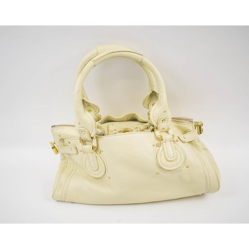 396 - CHLOE' PADDINGTON PADLOCK BAG, double zipper closure with a foldover oversized lock, fabric lining w... 