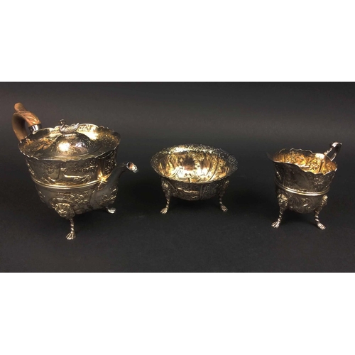 402 - BACKCLORS TEA SERVICE, stamped Gibson & Co. Ltd., Belfast to base, hallmarked James Wakely and Frank... 