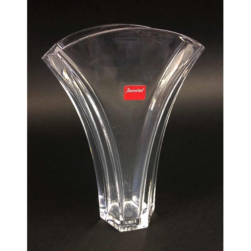 413 - BACCARAT GINKGO VASE, 18cm H x 13cm.