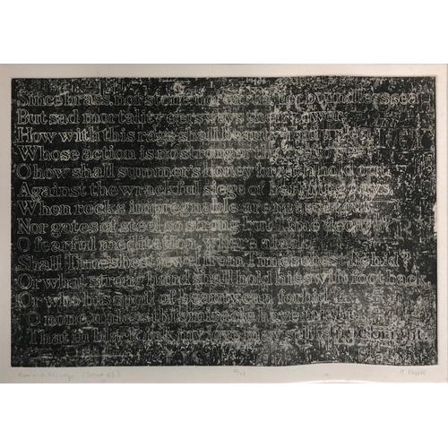 95 - PETER FREETH RA (b.1938) 'How with this Rage (Sonnet 65)', signed in pencil, 45cm x 63cm, framed. (S... 