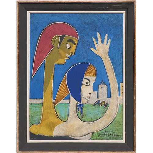 148 - JEAN COCTEAU 'Cannes', lithograph, numbered edition: 300, signed in the plate - publishers blindstam... 