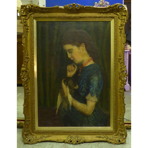 383 - LATE 19th/EARLY 20th CENTURY SCHOOL 'The Bird', oil on canvas, 68cm x 46cm, framed.