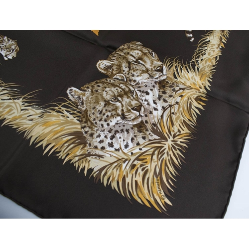 400 - HERMES SCARF, 'Guépards' by Robert Dallet, 2007/2008, silk, hand rolled, 90cm x 90cm with box.