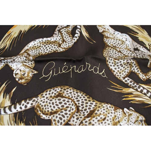 400 - HERMES SCARF, 'Guépards' by Robert Dallet, 2007/2008, silk, hand rolled, 90cm x 90cm with box.