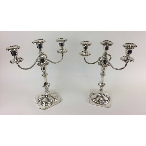 419 - MAPPIN AND WEBB SILVER PLATED CANDELABRA, a pair, early 20th century Empire style, 39cm H x 30cm W. ... 