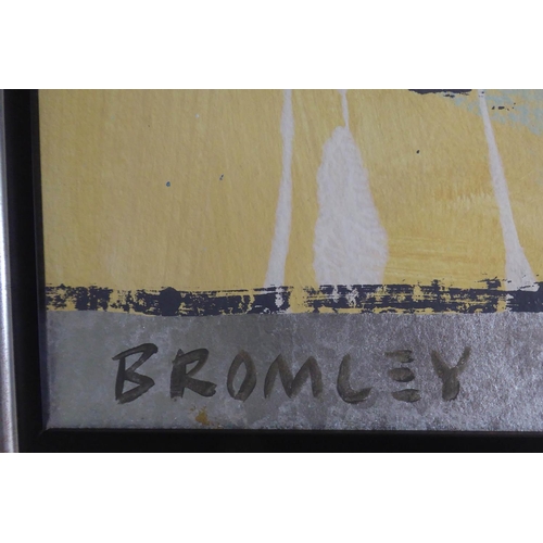 129 - DAVID BROMLEY (British b.1960) 'Belinda', acrylic and silver leaf on canvas, signed lower right, 115... 